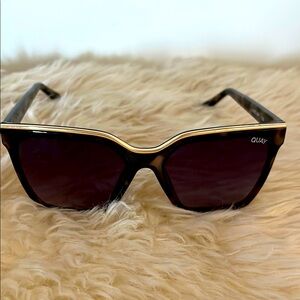 Quay Australia Tortoise Level Up Sunglasses q with Gold Trim polarized